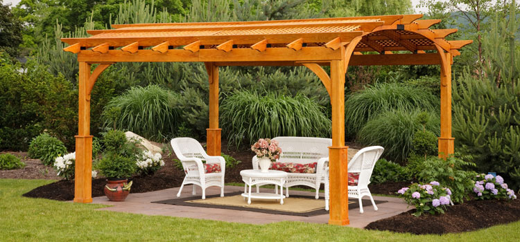 Cedar Wood Pergola Installation in Rolling Hills, CA